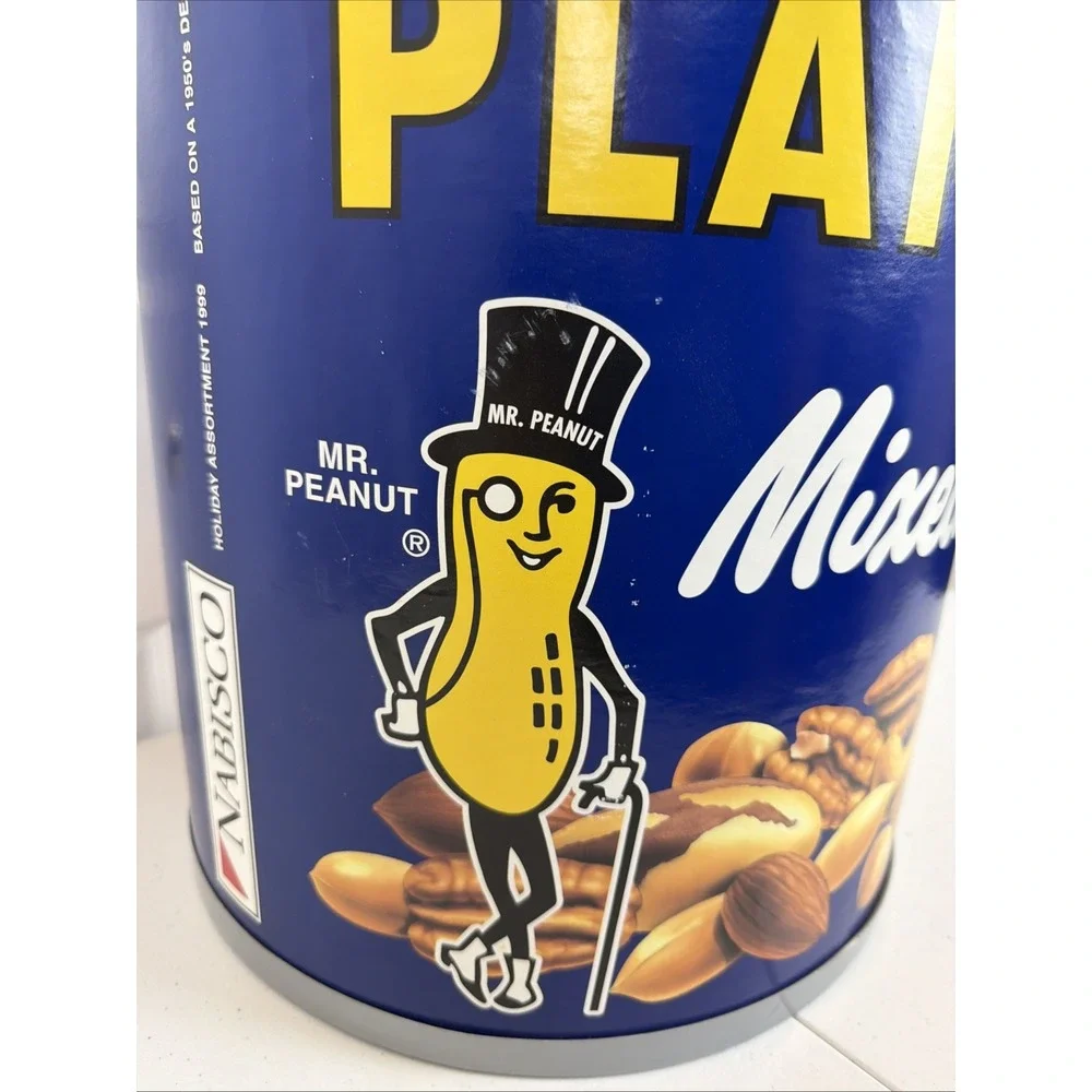 Planters Mr. Peanut Store Display Cocktail Peanuts Cardboard Can VTG 15